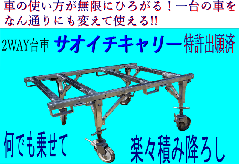 サオイチ キャリー 特許出願済み 荷物の搬送 新たな物流方法 あらゆる分野で使用可能 農家 農業向け 使用提案