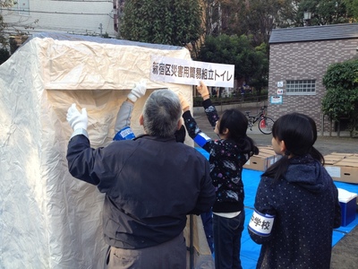避難所訓練　四中生ボランティア参加　9月~11月　Refuge training v