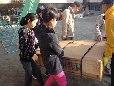 昨年度　避難所訓練　花園小学校地域　11月15日(2014)　Refuge training Hanazono