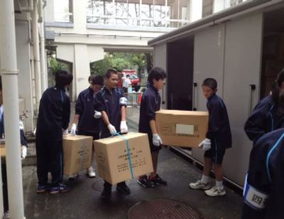 昨年　避難所訓練　四谷中学校地域　9月7日(2014)　Refuge training Yotsuya juni