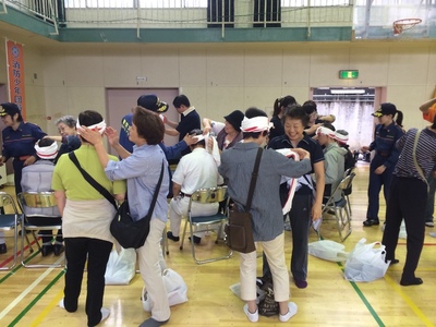 避難所防災訓練　四谷中学校地域