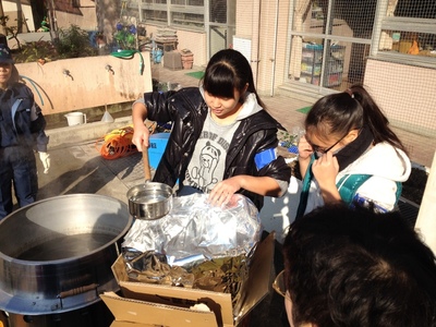 避難所　花園小学校地域　防災訓練