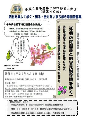 まち歩き　外堀の桜鑑賞と四谷見附界隈を歩く