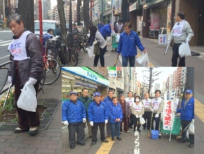 大通り清掃　四谷一二丁目町会青年部