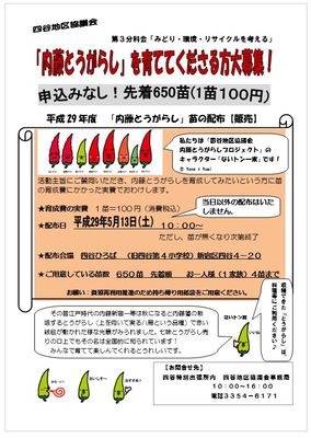 内藤とうがらし苗の配布(販売)