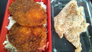 鳥のソースかつ丼+鳥皮のから揚げ画像