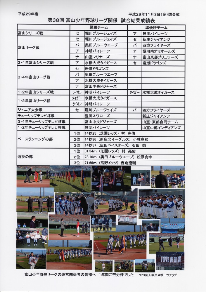 富山少年野球リーグ