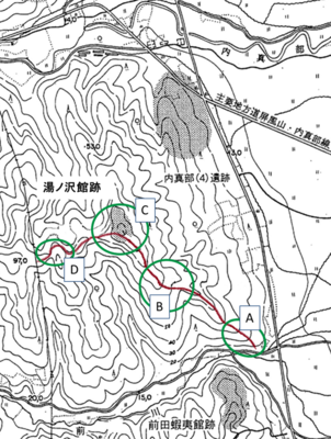 湯ノ沢館跡・遺構図