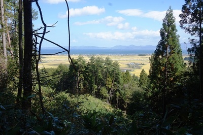 山頂周壕　山頂の曲輪から見る景観