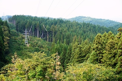 三の陣地からの景観 北の前田蝦夷館方向