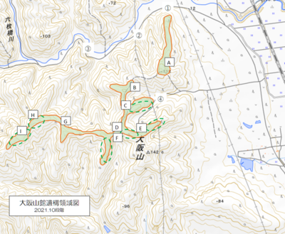 大阪山遺構領域図