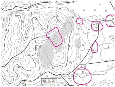 31-第13 図　飛鳥山館跡、方形区画踏査範囲（S ＝ 1/20,000）
