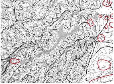 32-第9 図　飛鳥山館跡踏査範囲（S ＝ 1/40,000）