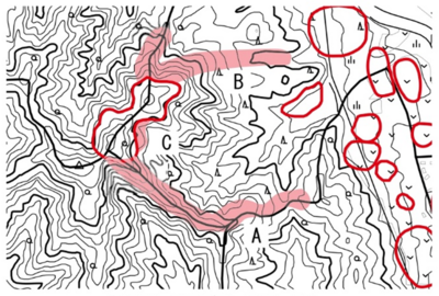 まとめ-第8図　尻八館跡（S ＝ 1/20,000）