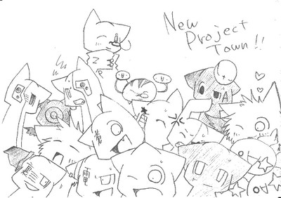 「New　Project　Town」登場人物集合絵