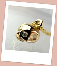 K10/Diamond LOAMA Skull Necklace