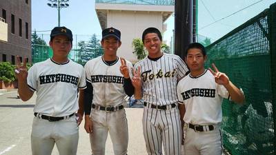 20180603_松商vs相模高校/練習試合にてOB再会ショット