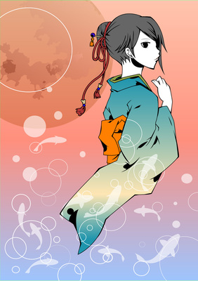 水面の夕暮れ