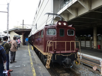 熊谷駅にパレオエクスプレスが来た時の写真
