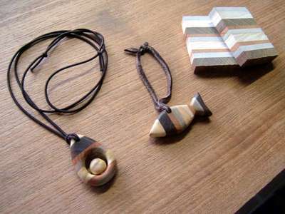 寄木のアクセサリー作成体験　500円