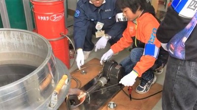 炊き出し用湯沸かし訓練